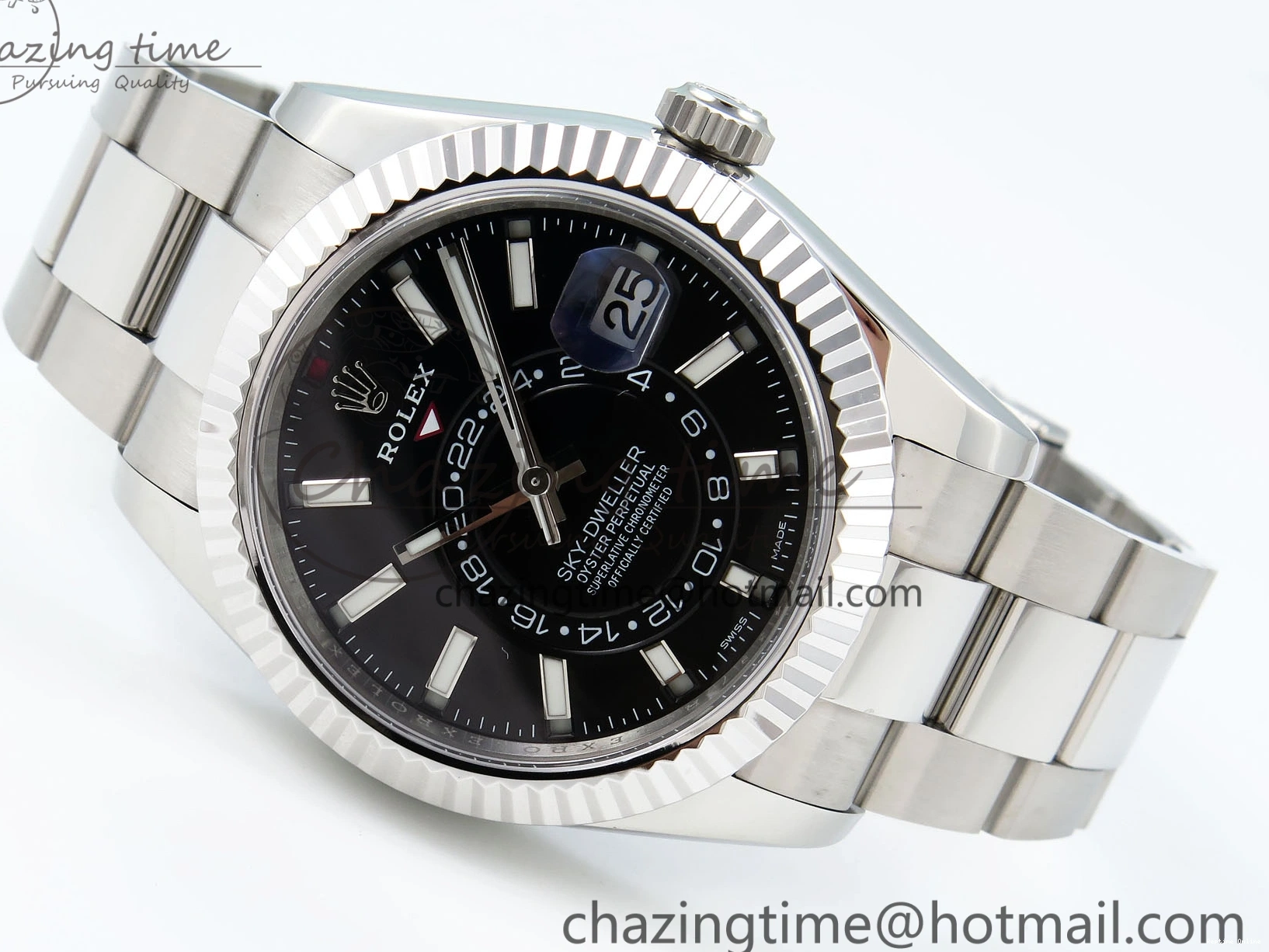 0514 Sleek Sky-Dweller 326934 904L SS ZF 1:1 Best Edition Black Dial on SS Bracelet A 1705